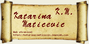 Katarina Matićević vizit kartica